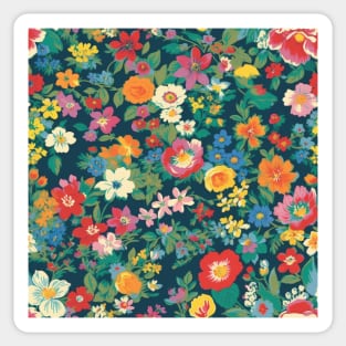 Cheerful Wildflowers, Blue, Red, Orange, Pink, and Yellow Flowers Sticker